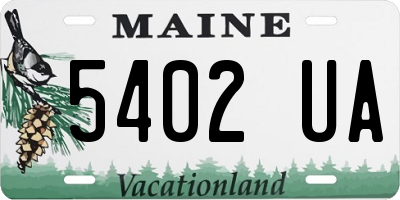 ME license plate 5402UA