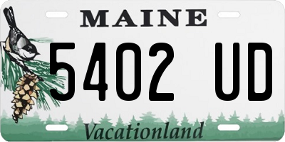 ME license plate 5402UD