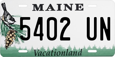 ME license plate 5402UN