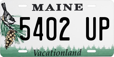ME license plate 5402UP