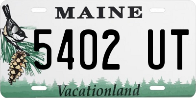 ME license plate 5402UT