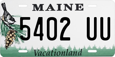 ME license plate 5402UU