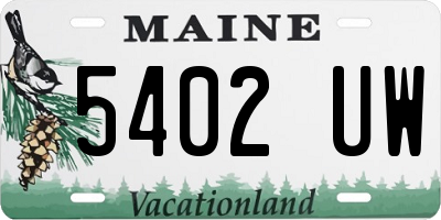 ME license plate 5402UW