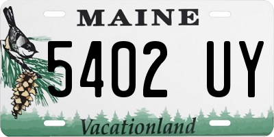 ME license plate 5402UY