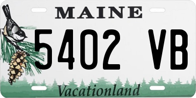 ME license plate 5402VB