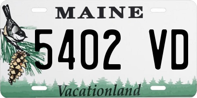 ME license plate 5402VD