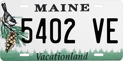 ME license plate 5402VE