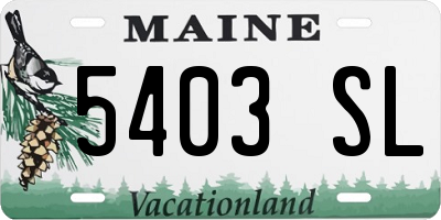 ME license plate 5403SL