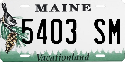ME license plate 5403SM