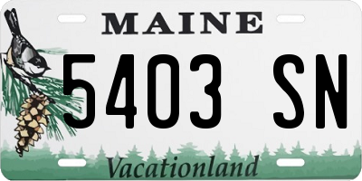 ME license plate 5403SN