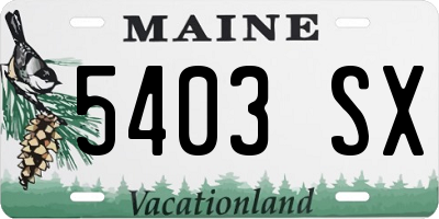 ME license plate 5403SX
