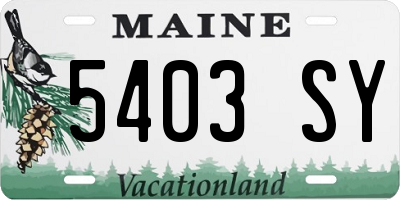 ME license plate 5403SY