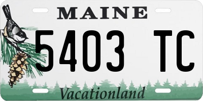 ME license plate 5403TC