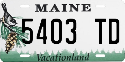 ME license plate 5403TD