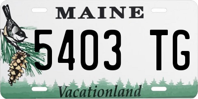 ME license plate 5403TG