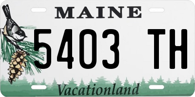 ME license plate 5403TH