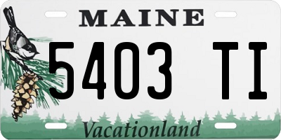 ME license plate 5403TI