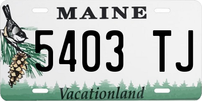 ME license plate 5403TJ