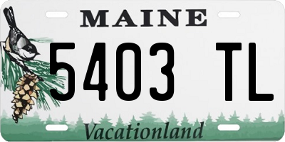 ME license plate 5403TL