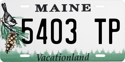 ME license plate 5403TP