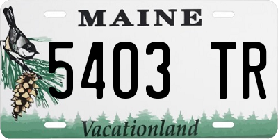 ME license plate 5403TR