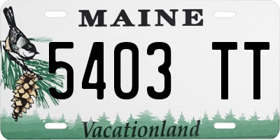 ME license plate 5403TT