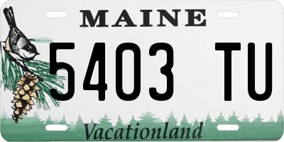 ME license plate 5403TU