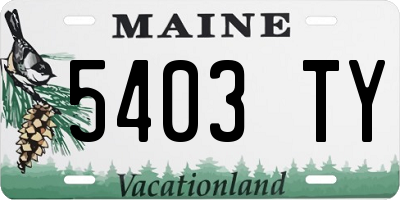 ME license plate 5403TY