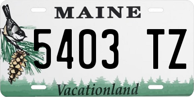 ME license plate 5403TZ