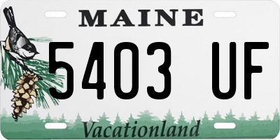 ME license plate 5403UF