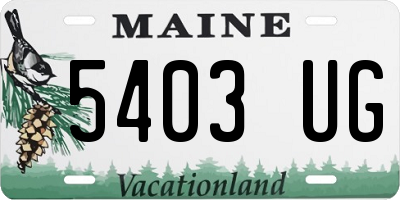 ME license plate 5403UG