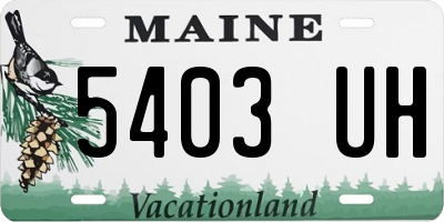 ME license plate 5403UH
