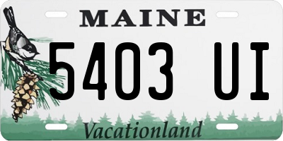 ME license plate 5403UI