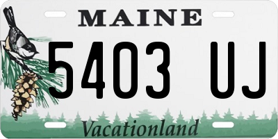 ME license plate 5403UJ