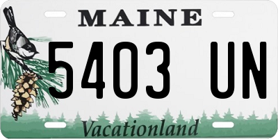 ME license plate 5403UN