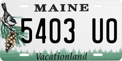 ME license plate 5403UO