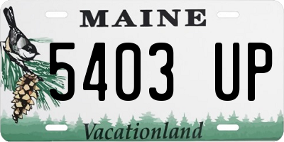 ME license plate 5403UP