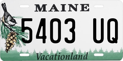 ME license plate 5403UQ