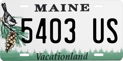ME license plate 5403US