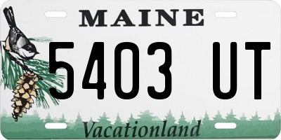 ME license plate 5403UT