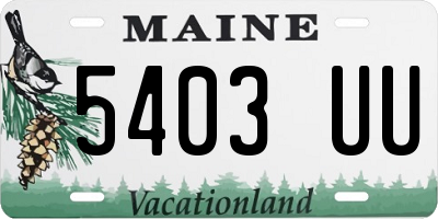 ME license plate 5403UU