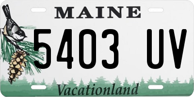 ME license plate 5403UV