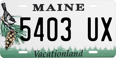 ME license plate 5403UX