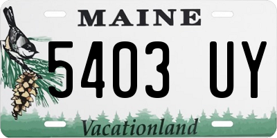 ME license plate 5403UY