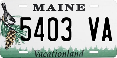 ME license plate 5403VA