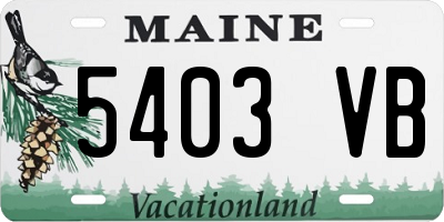 ME license plate 5403VB