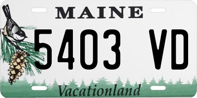 ME license plate 5403VD