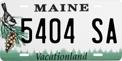 ME license plate 5404SA