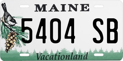 ME license plate 5404SB