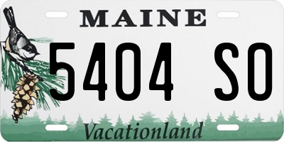 ME license plate 5404SO